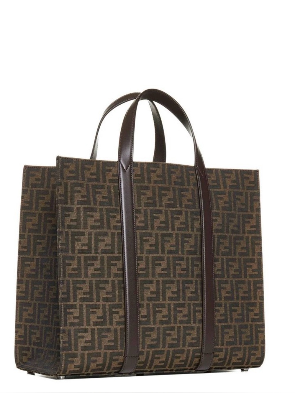 Fendi Brown FF jacquard-motif tote bag
